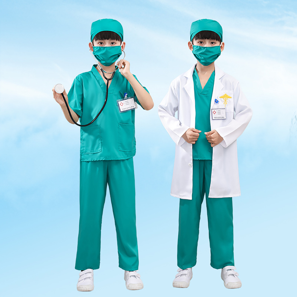 7 Pcs/Pack Kid White Medical U - Medical Lab Coat ulasan dan harga