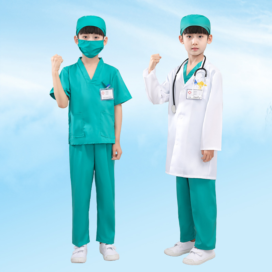7 Pcs/Pack Kid White Medical U - Medical Lab Coat ulasan dan harga