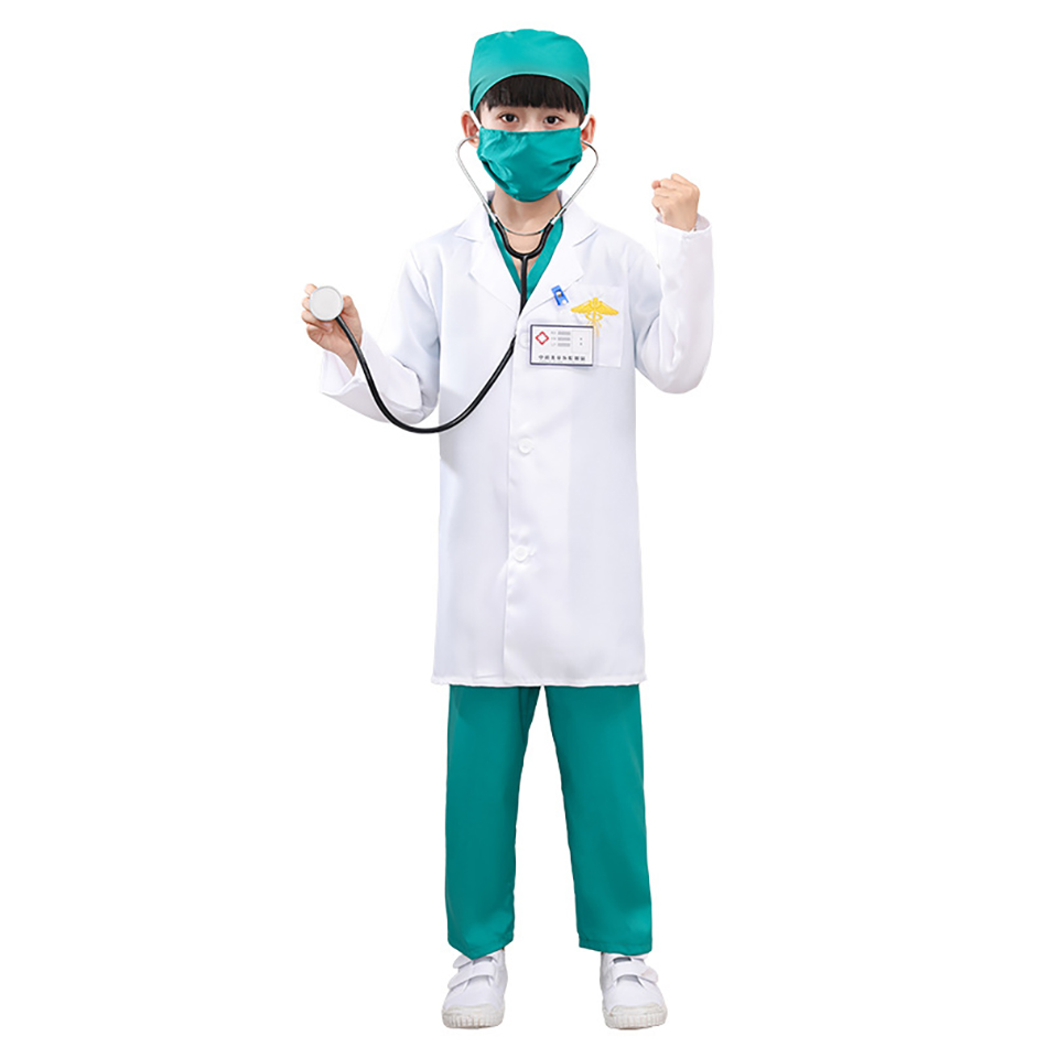 7 Pcs/Pack Kid White Medical U - Medical Lab Coat ulasan dan harga