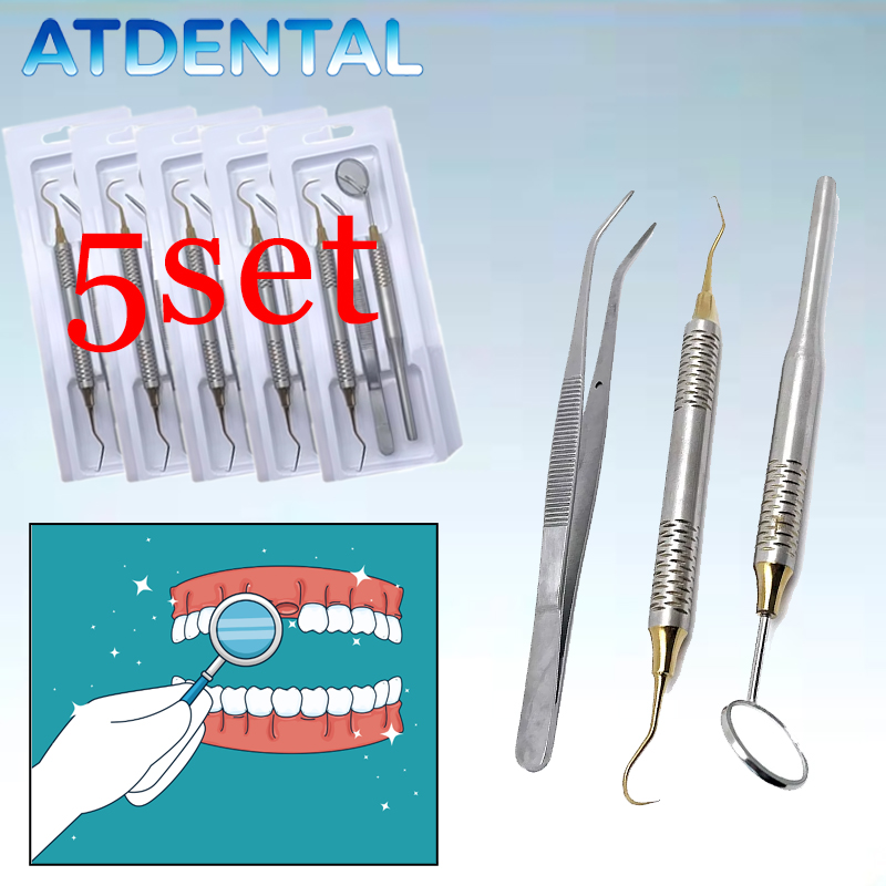 5set Dentist Tools Set Stainle - Dental Mirror Probe ulasan dan harga
