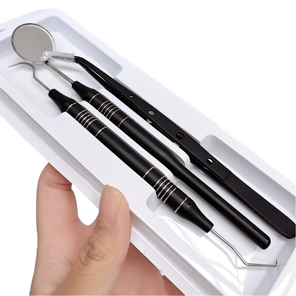 Dental Black & Gold 3Pcs Stain - Dental Mirror Probe ulasan dan harga