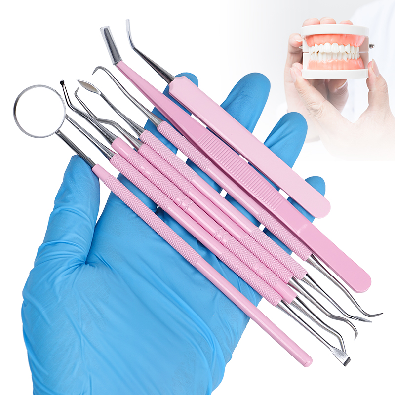 1pc Pink Dental Tweezers Probe - Dental Mirror Probe ulasan dan harga