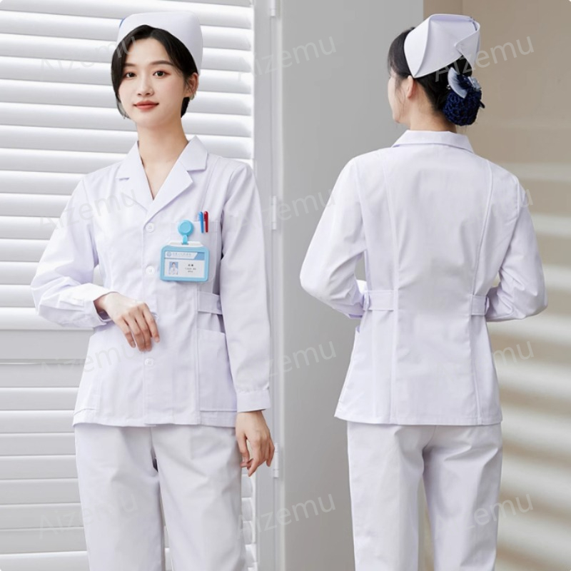 New White Long Sleeve Nurse Un - Medical Lab Coat ulasan dan harga