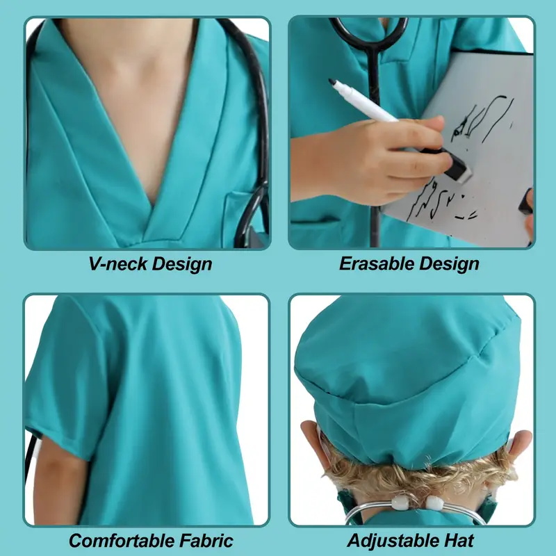 7PCS Kids Doctor Nurse Cosplay - Medical Lab Coat ulasan dan harga