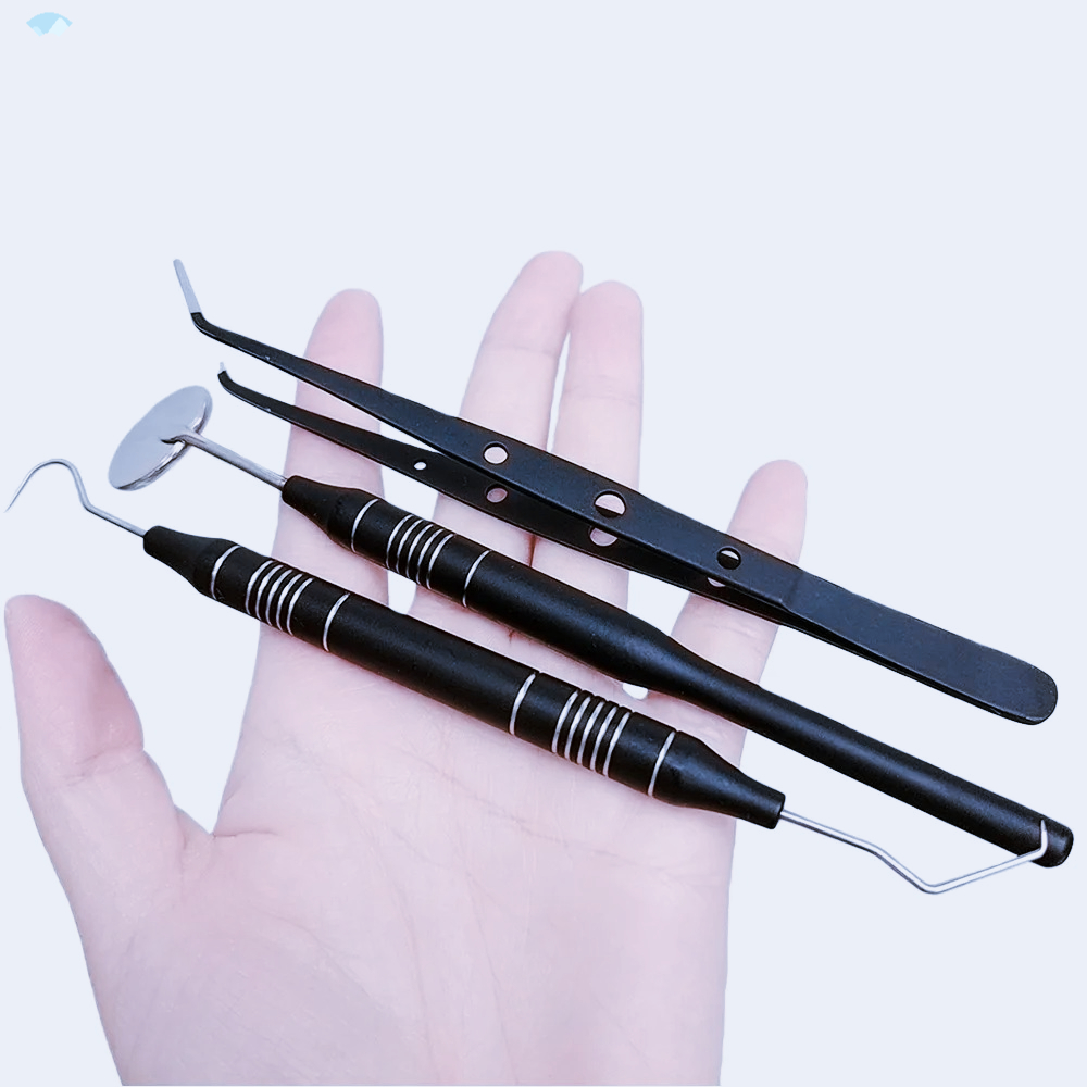 Black Gold 3Pcs Dental Instrum - Dental Mirror Probe ulasan dan harga
