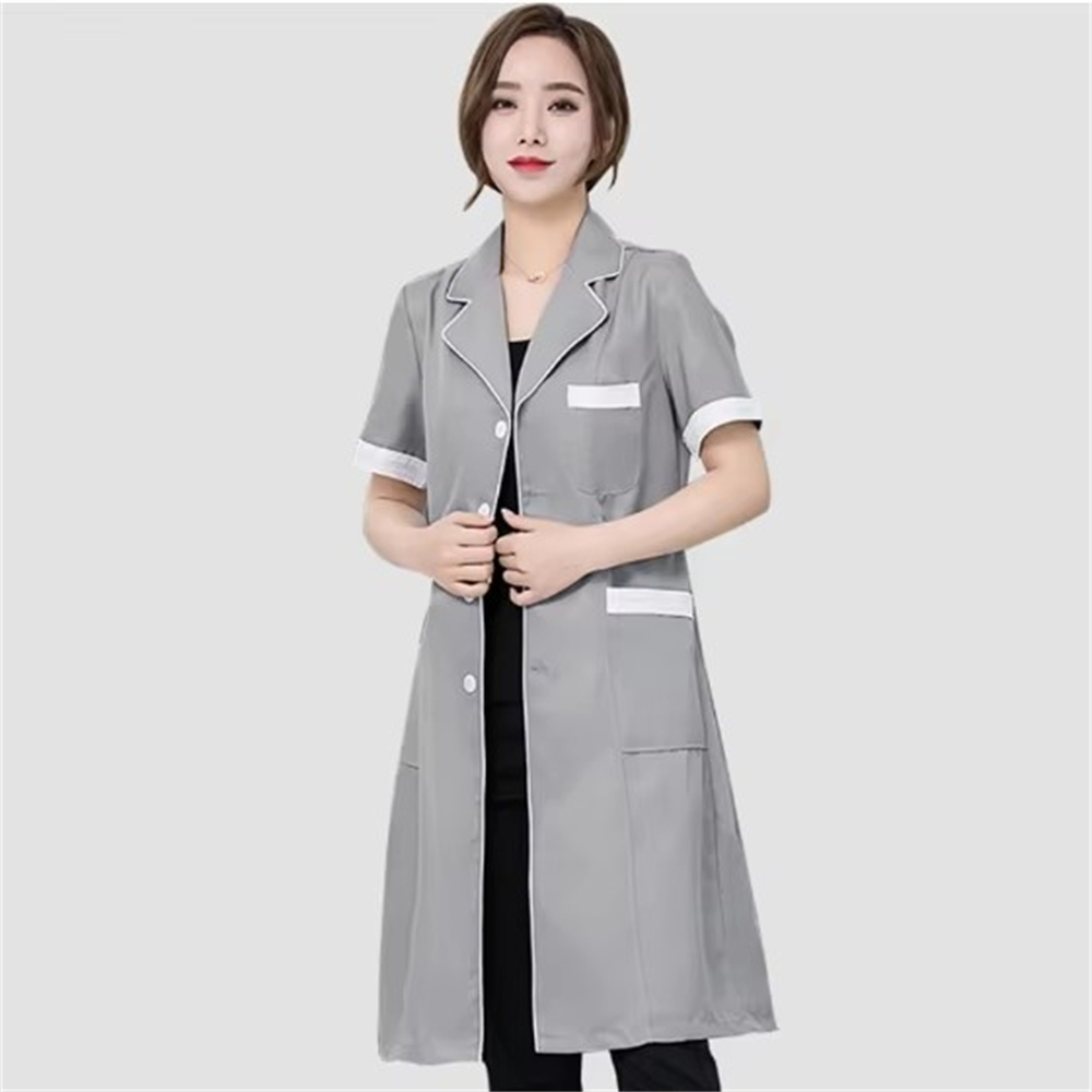 High grade gray solid color sl - Medical Lab Coat ulasan dan harga