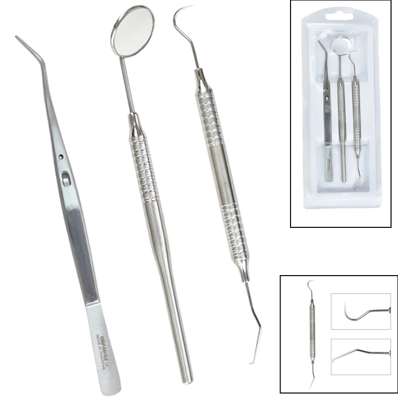 3Pcs Dental Stainless Steel Mi - Dental Mirror Probe ulasan dan harga