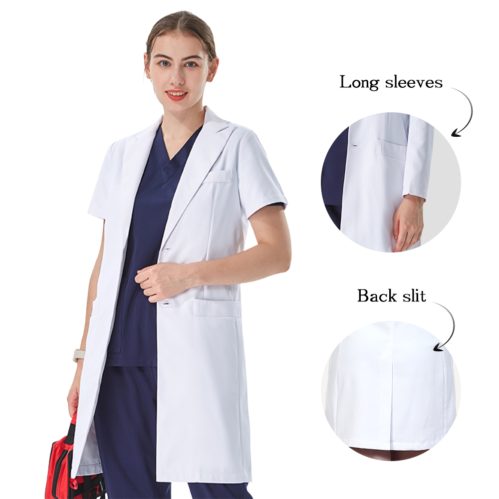 Thoughtful Lapel Collar White  - Medical Lab Coat ulasan dan harga