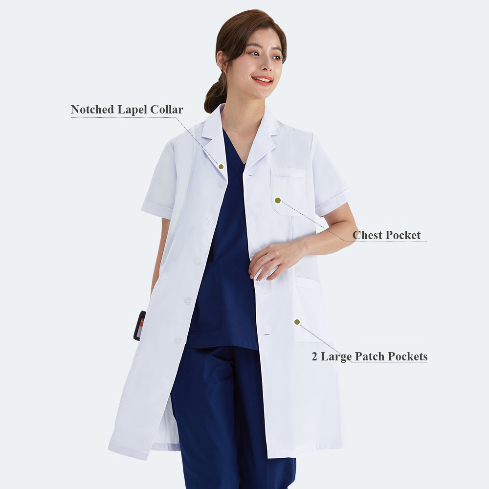 Unisex White Coat Lab Coat Hos - Medical Lab Coat ulasan dan harga